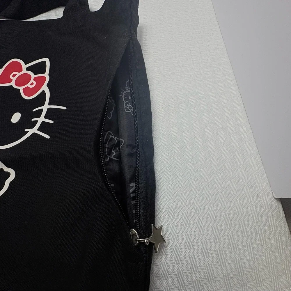 Genuine Hello Kitty Black Tote Bag with Red Accent New Without Tags